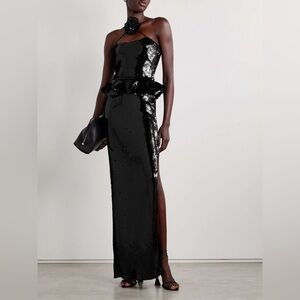 Rodarte Sequined tulle peplum gown